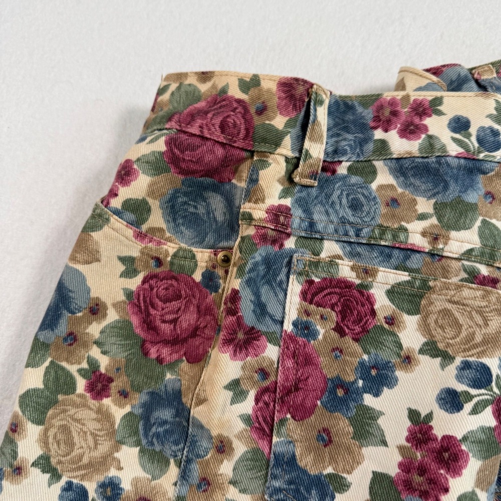 Nuovo County Seat Vintage Floral High Waisted Denim Shorts 90s Rose Print 11/12 - Picture 9 of 9